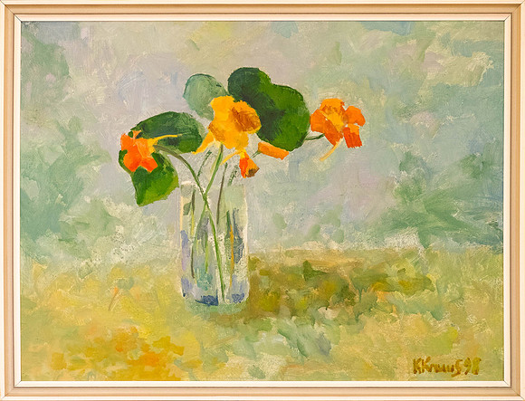 KAJA KRUUS "Kressid" 1998 (36x48 cm, õli, papp)