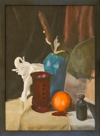 MARGUS MEKK "Natüürmort portselanist elevandiga" 1992 (52x38 cm, õli, lõuend)