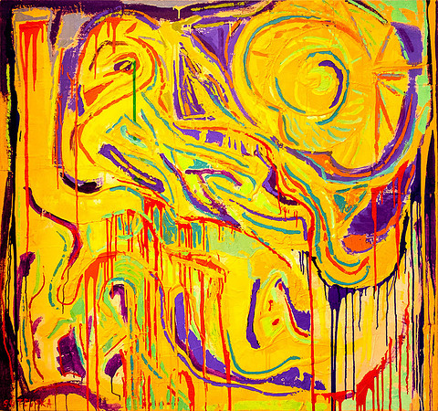 ANDRES SÜTEVAKA "Aja algus" 2009 (145x155 cm, akrüül, lõuend)