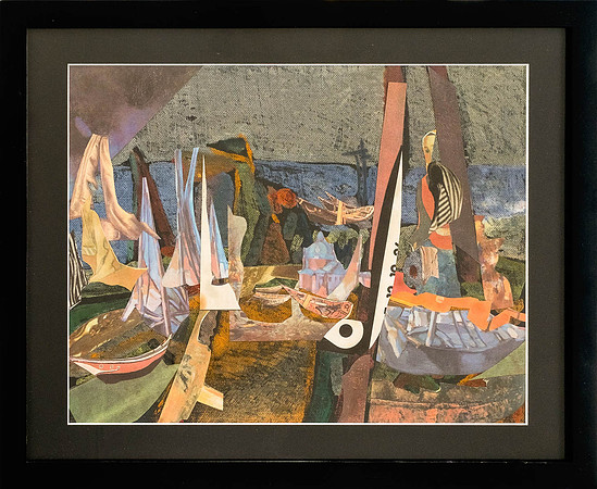 KAROL ANSIP "Tuulevaikus" 1992 (33x42 cm, monotüüpia, kollaaž)
