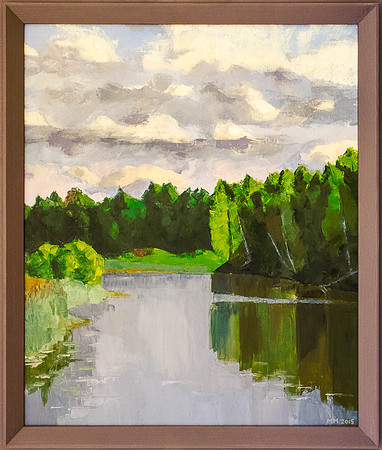 MARGUS MEKK "Veskijärv keskpäeval kesksuvel" 2015 (65x54 cn, õli, lõuend)