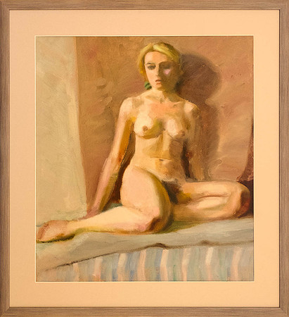 INDREK PURRU "Akt" 1990 (50x52 cm, õli, papp)