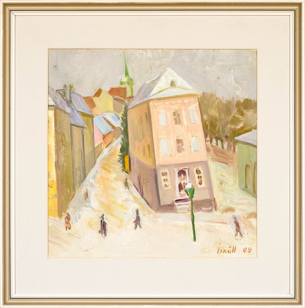 ANU ISKÜLL "Kivisilla apteek" 2009 (29x29 cm, õli, papp)