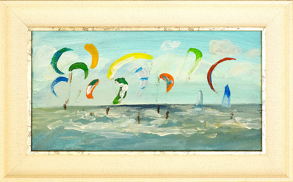 MARE SÄKK "Tuuline suvepäev" 2016 (20x38 cm, õli, lõuend)