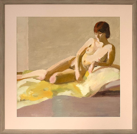 INDREK PURRU "Akt" 1990 (53x60 cm, õli, papp)