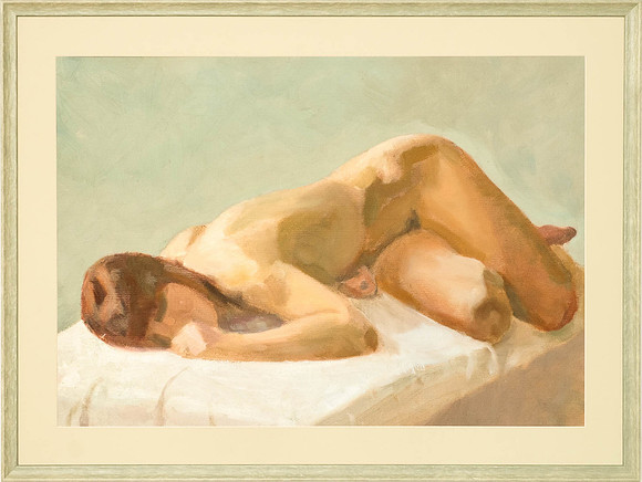 INDREK PURRU "Akt" 1990 (60x84  cm, õli, papp)