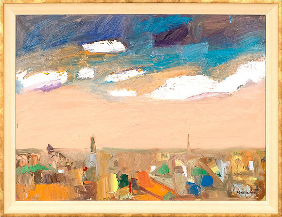 MARGUS MEINART "Linn pilvede all" 2016 (60x80 cm, õli, lõuend)