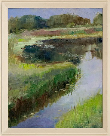 EVI TUVIKENE "Järveke Setumaal" 2016 (50x40 cm, õli, papp)