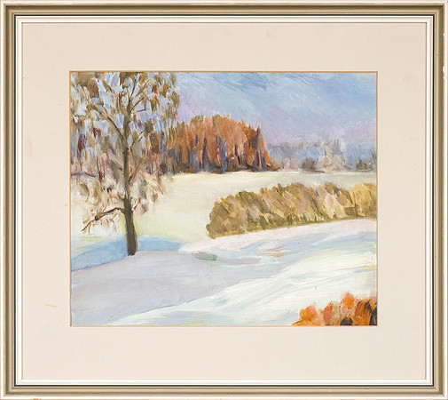 ANU ISKÜLL "Emajõe luht" 2010 (24x29 cm, õli, papp)